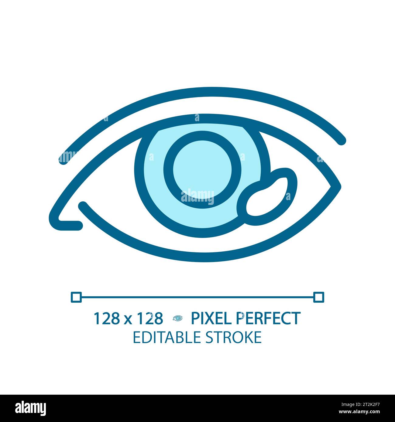 2D customizable simple thin linear blue teardrop icon Stock Vector