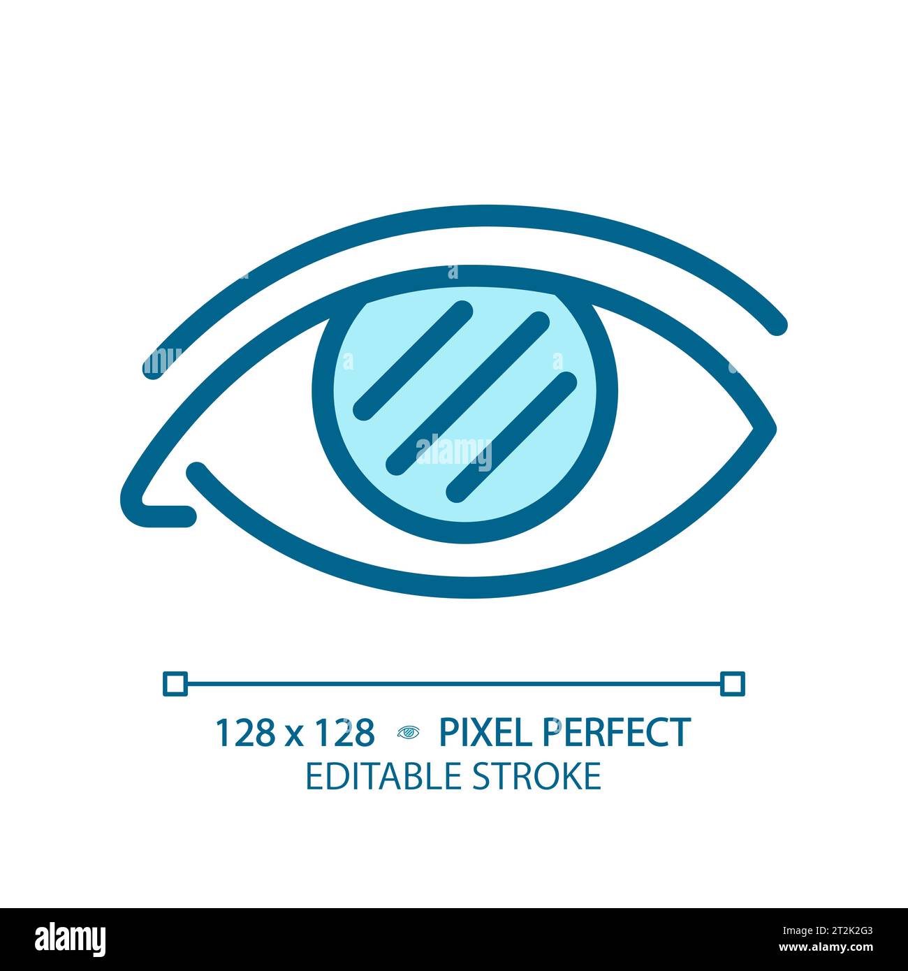 2D customizable simple thin linear blue color blindness icon Stock ...