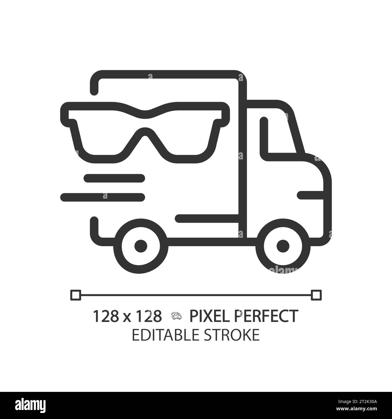 2D customizable thin linear black eyeglasses logistics icon Stock ...