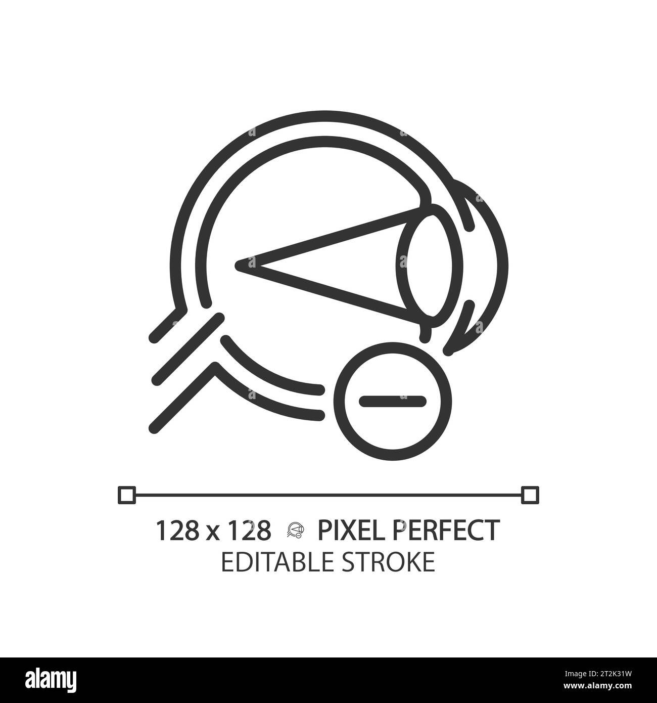 2D customizable simple thin linear black myopia icon Stock Vector Image ...