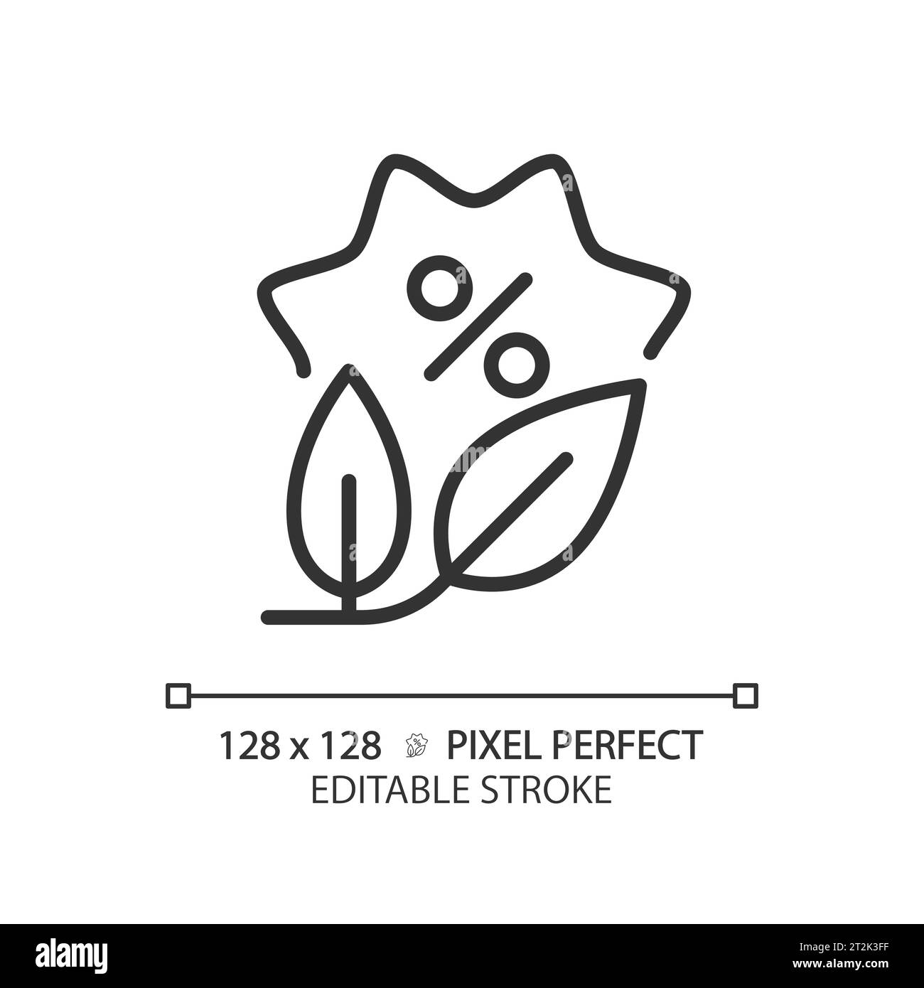 2D customizable simple thin line black plant discount icon Stock Vector ...