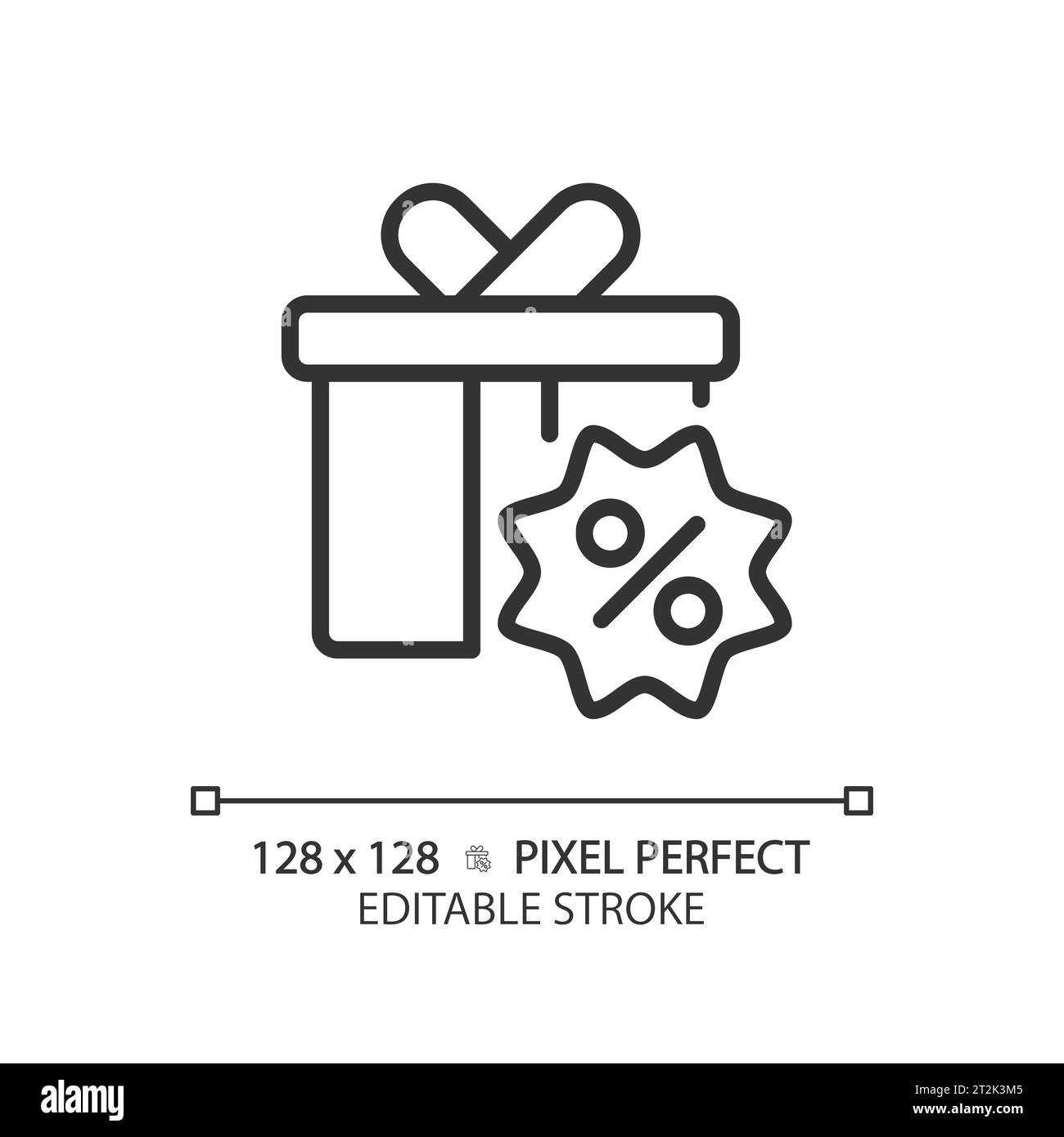 2D customizable simple thin line black gift hamper icon Stock Vector ...