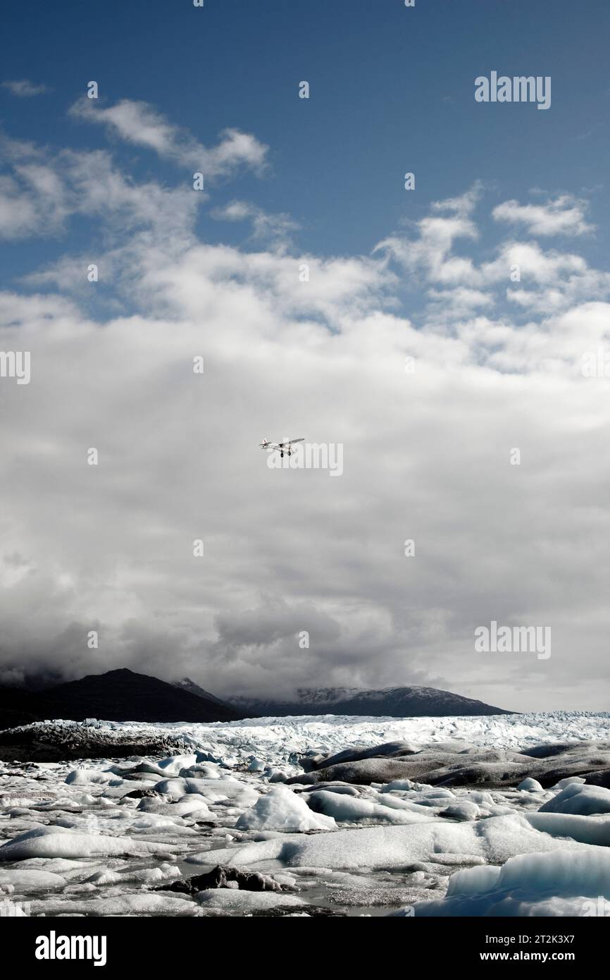 The mouth of the Knik Glacier in Alaska. Stock Photo
