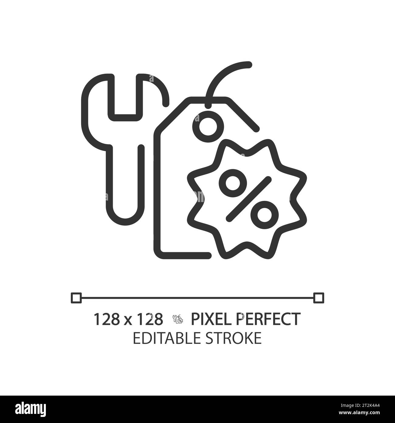 2D customizable simple thin line black tools discount icon Stock Vector ...