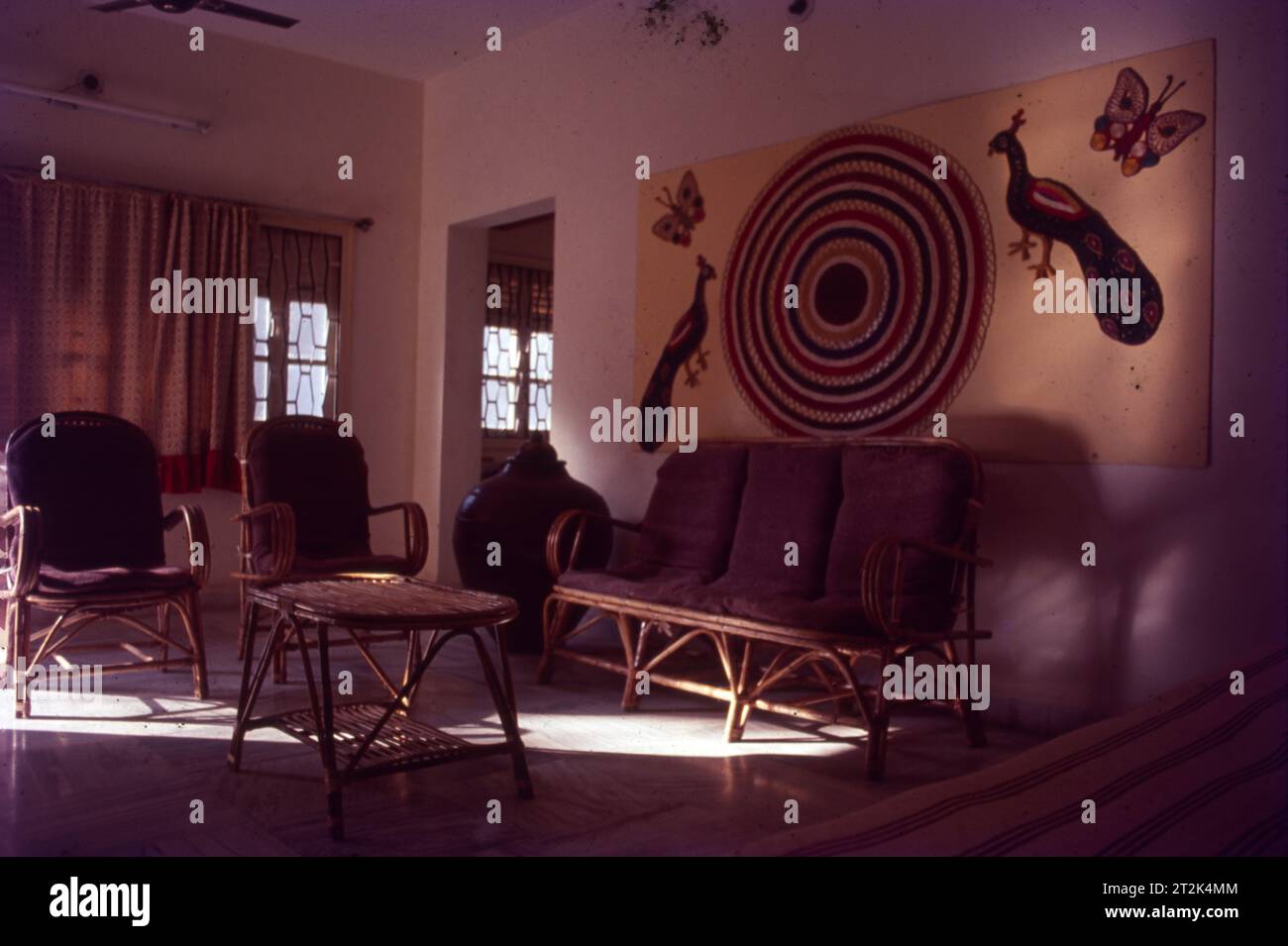 Old Style Decore of Drawing Room, Cane Furniture, Surat, Gujrat, India