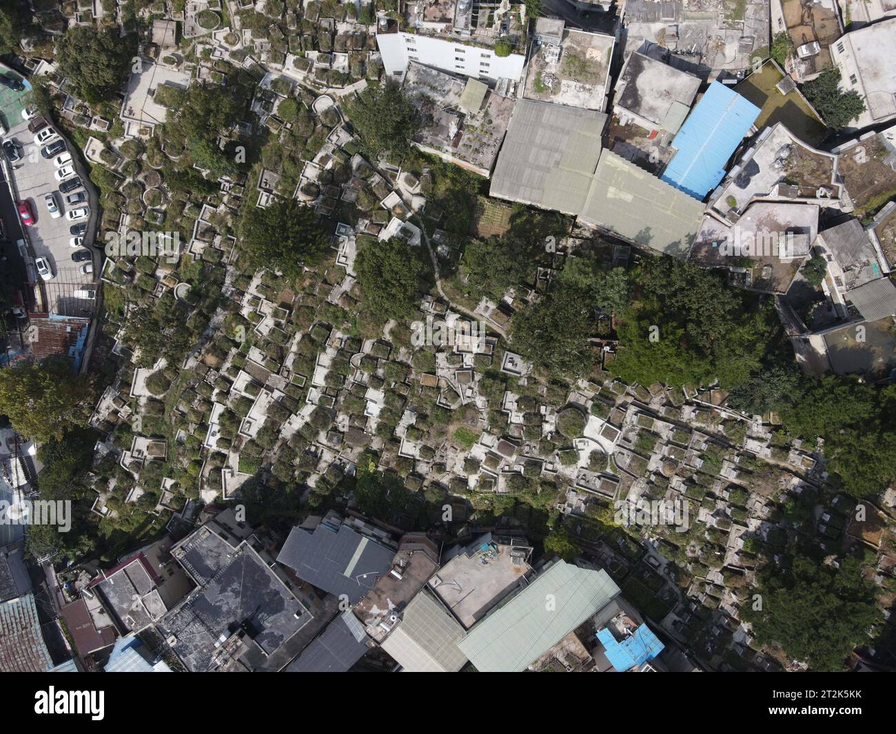 GUIYANG, CHINA - OCTOBER 18, 2023 - An aerial photo shows graves stands ...