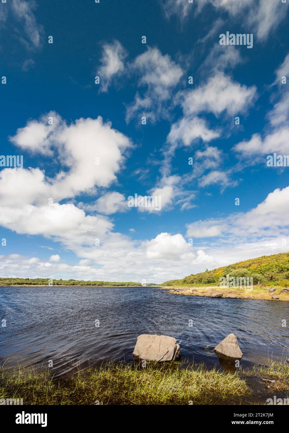The lake at Coole Park Nature Reserve, is part of a system of ephemeral lakes or turloughs in the karst landscape west of Gort, County Galway Stock Photo