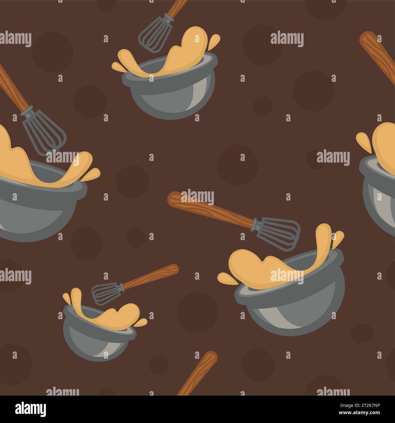 Dough preparation mixing ingredients in bowl Vector Image