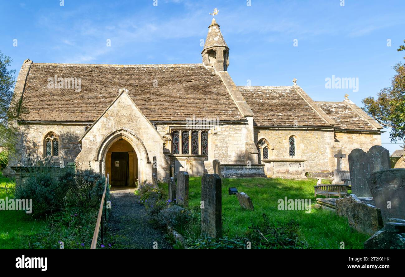 Village parish church of Saint Nicholas, Biddestone, Wiltshire, England, UK Stock Photo