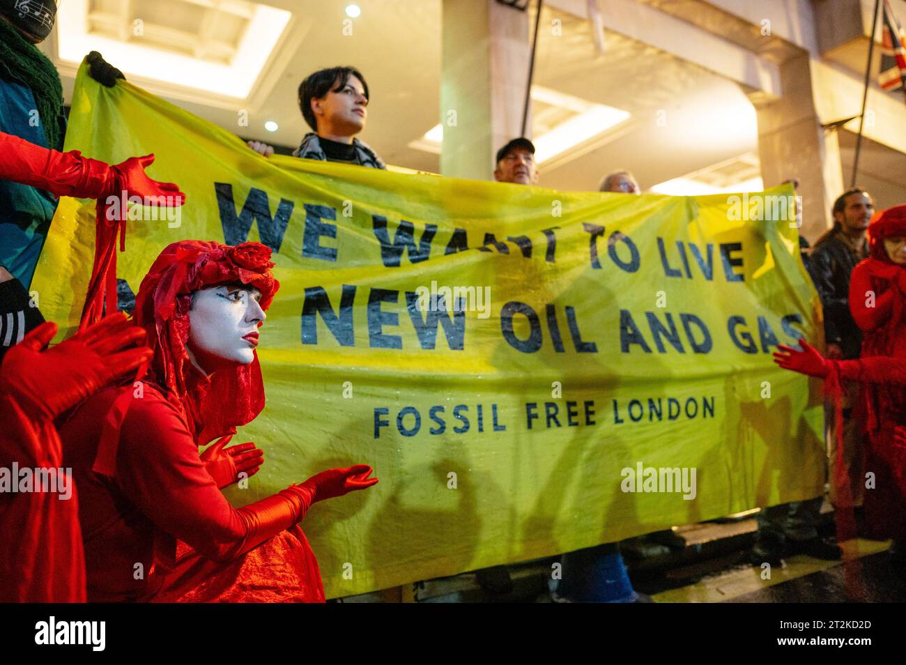 London, UK. 19 October 2023. Fossil Free London and activists from