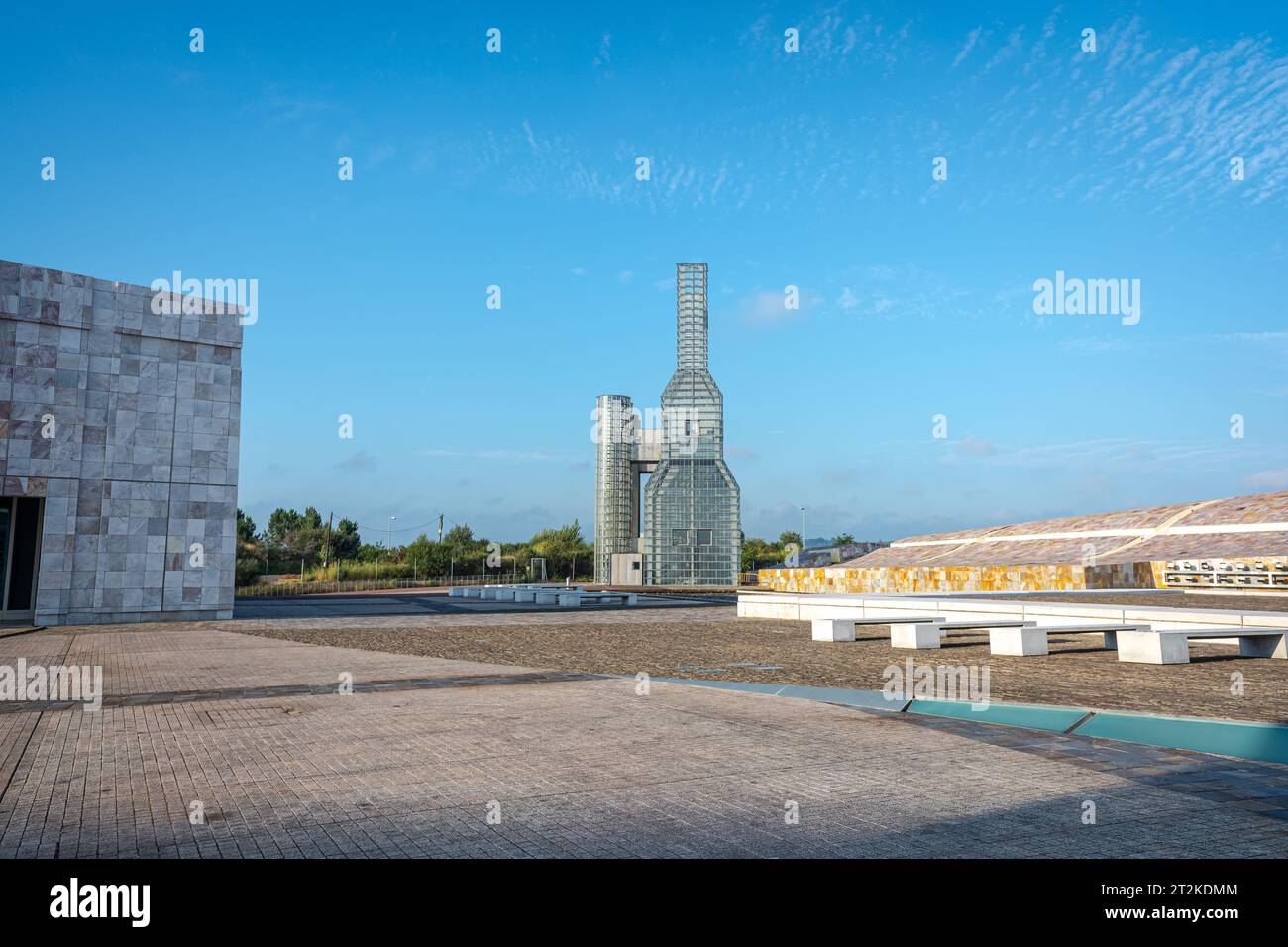 city of culture, cultural architectural complex in Santiago de Compostela. Galicia, Spain. Stock Photo