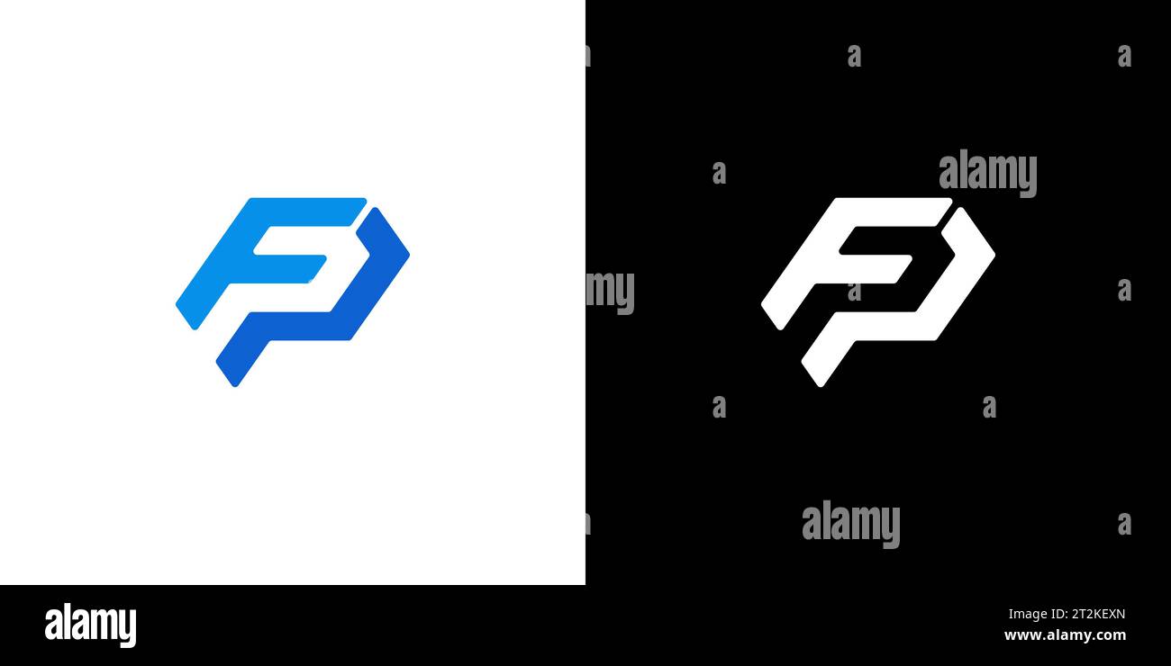 FP Logo, FP Monogram, Initial FP Logo, Letter FP negative space logo, Icon, Vector Stock Vector