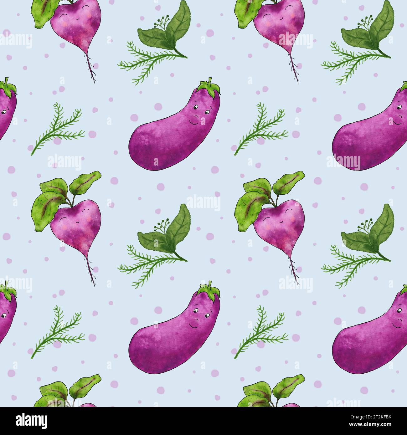 Eggplant Peaches Pattern Wallpaper Stock Illustration 1912259947