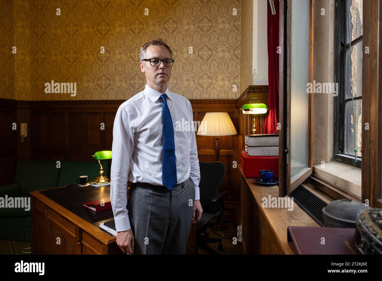 Michael Tomlinson, the Solicitor General, whose younger brother Edward was killed by carbon monoxide poisoning, Houses of Parliament, Westminster, UK Stock Photo