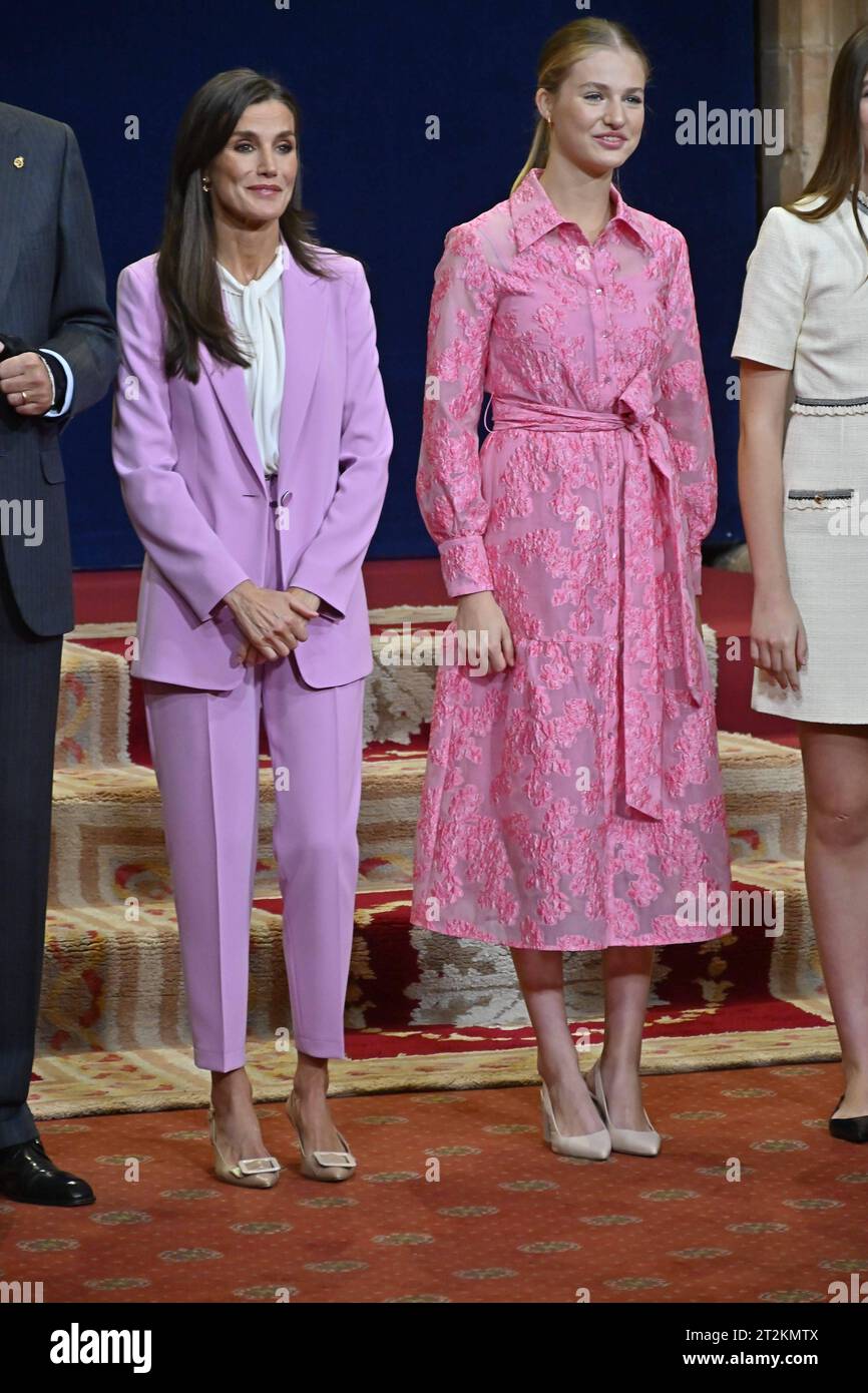 Oviedo, Spain. 20th Oct, 2023. Spanish King Felipe VI and Queen Letizia ...