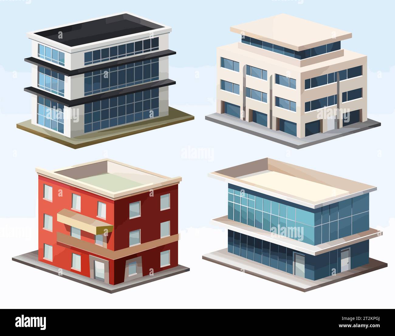 Isometric office buildings isolated Stock Vector Image & Art - Alamy