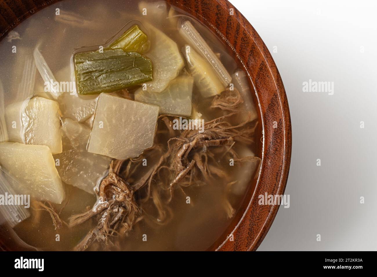 Beef radish soup on a white background Stock Photo