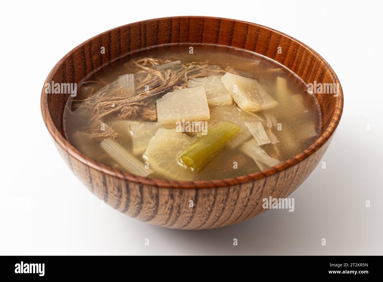 Beef radish soup on a white background Stock Photo