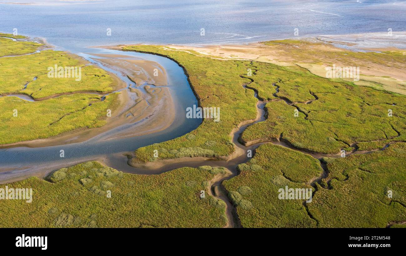 Welsh Rivers From Aerial Aerial view, river and tributaries Afon Dwyryd, Wales, Great Britain ...