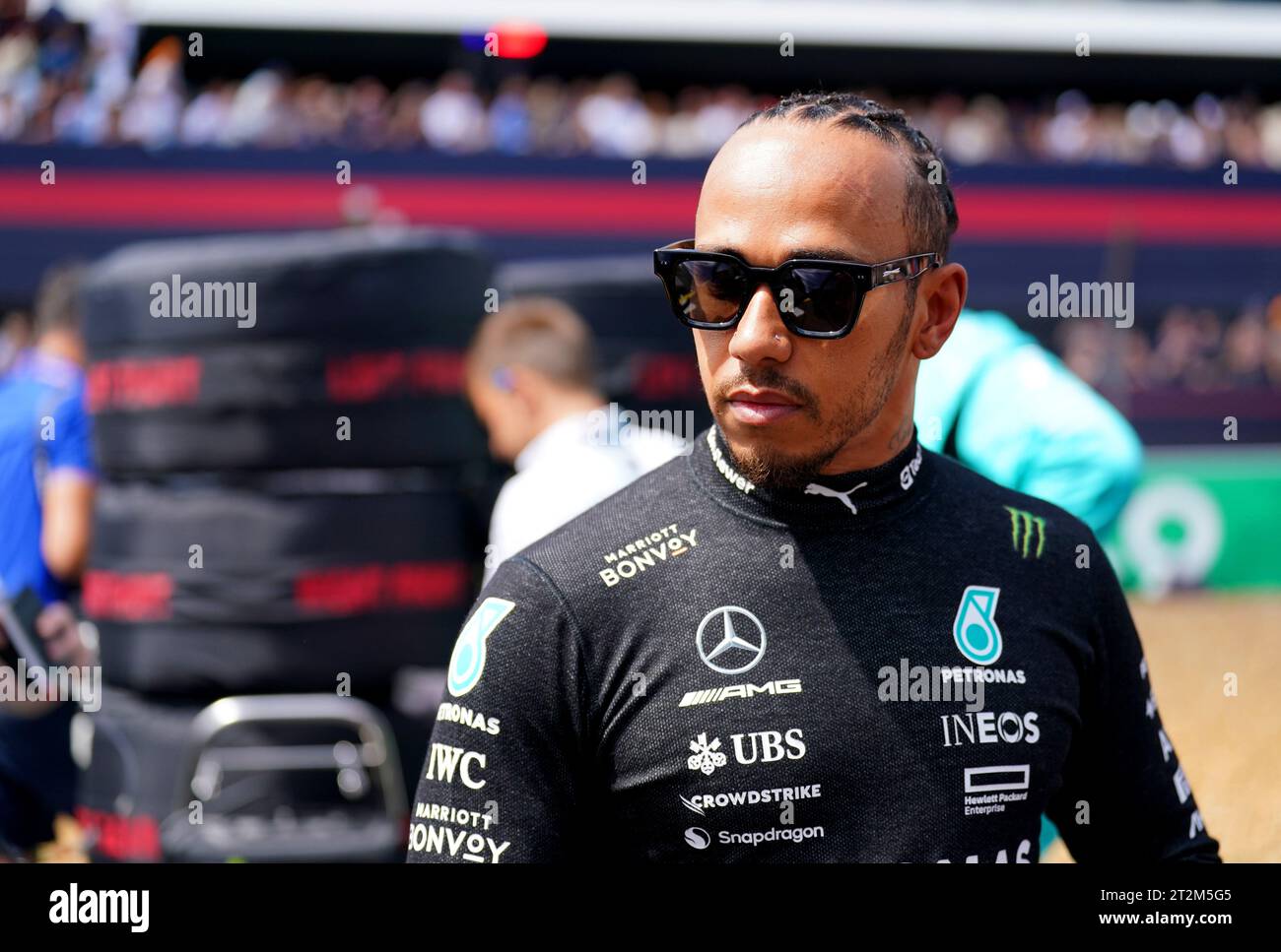 File photo dated 09-07-2023 of Lewis Hamilton, who said Formula One must not become 'too soft' and challenged his fellow drivers to embrace pain amid a safety backlash following the last round in Qatar. Issue date: Friday October 20, 2023. Stock Photo
