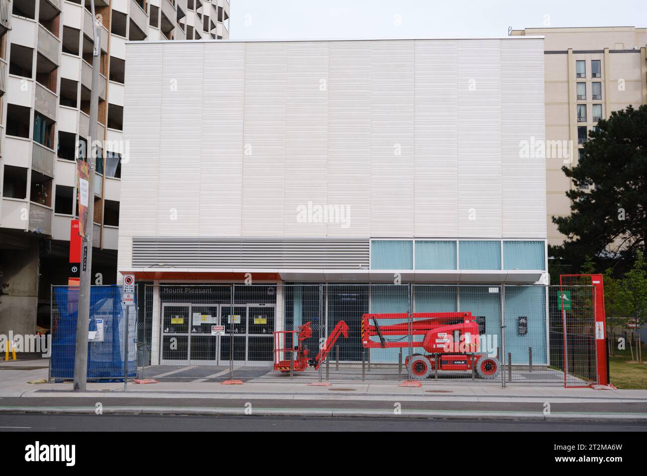 Entrance under construction of the new Mount Pleasant Station on the