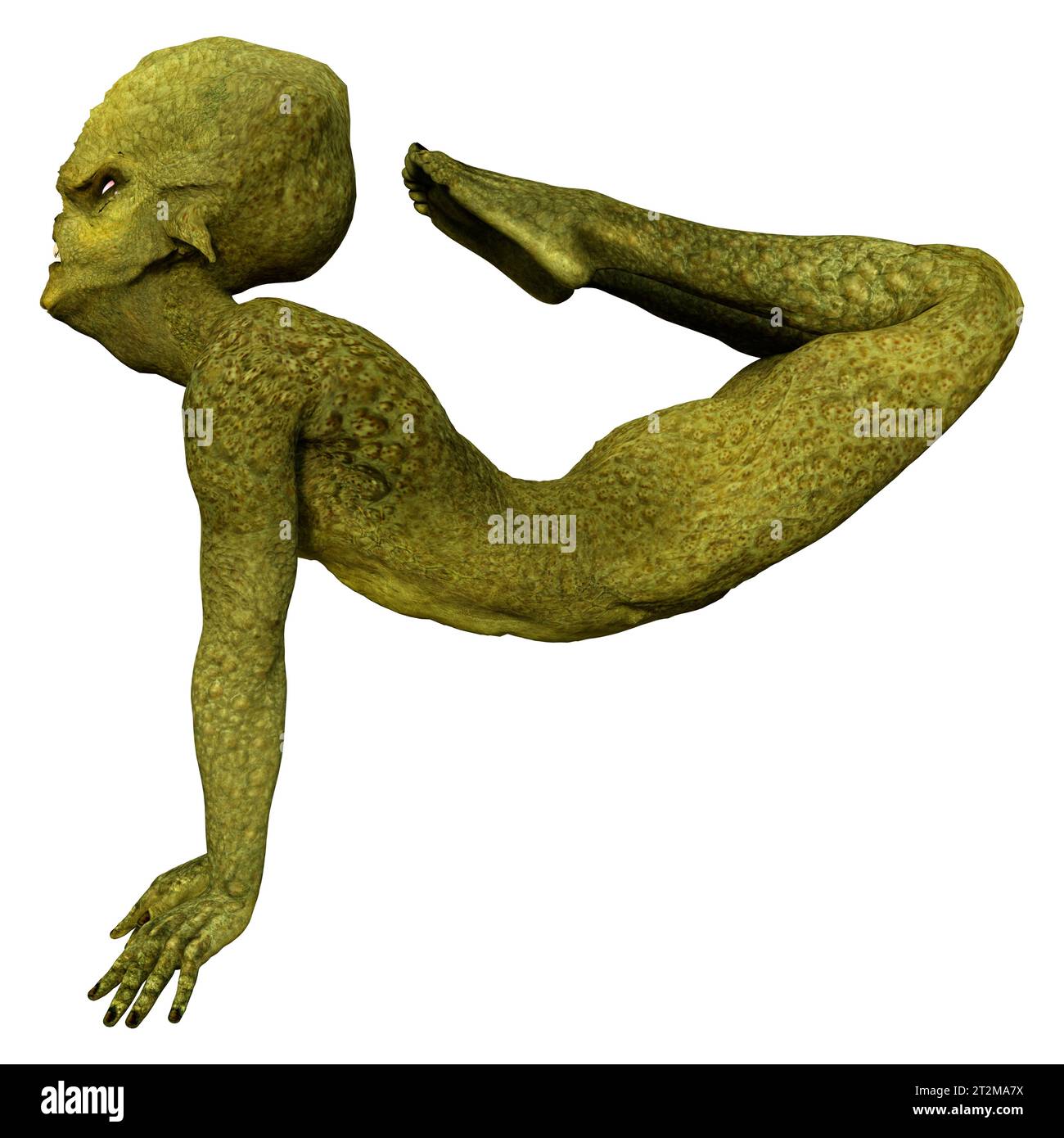 3D rendering of a green alien isolated on white background Stock Photo ...