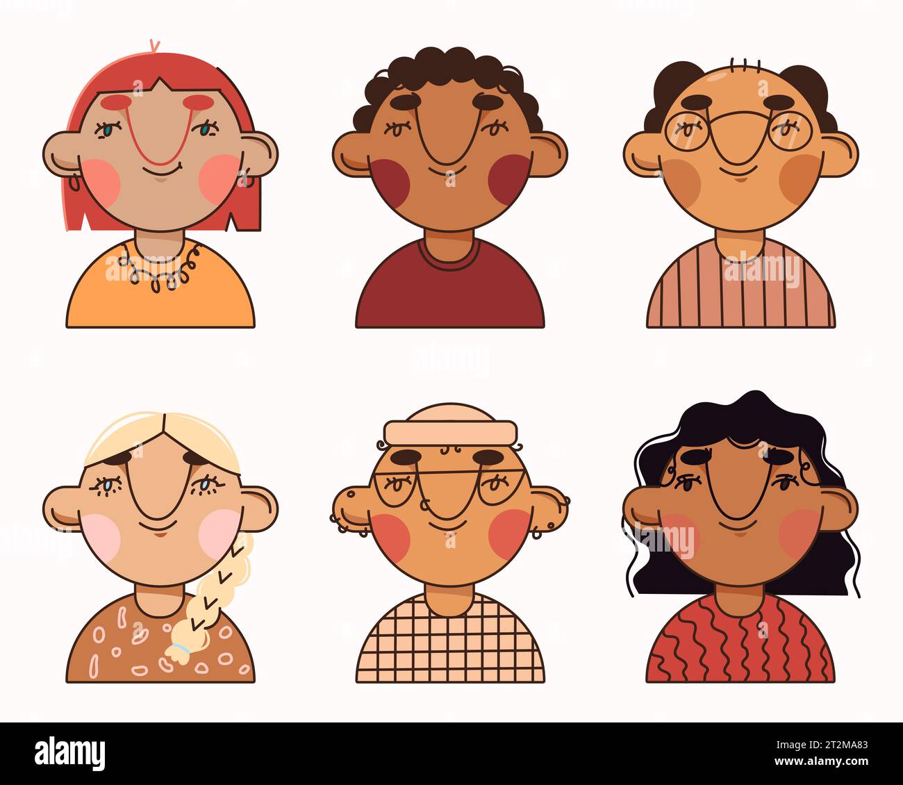Group abstract people.Portraits different people Stock Vector