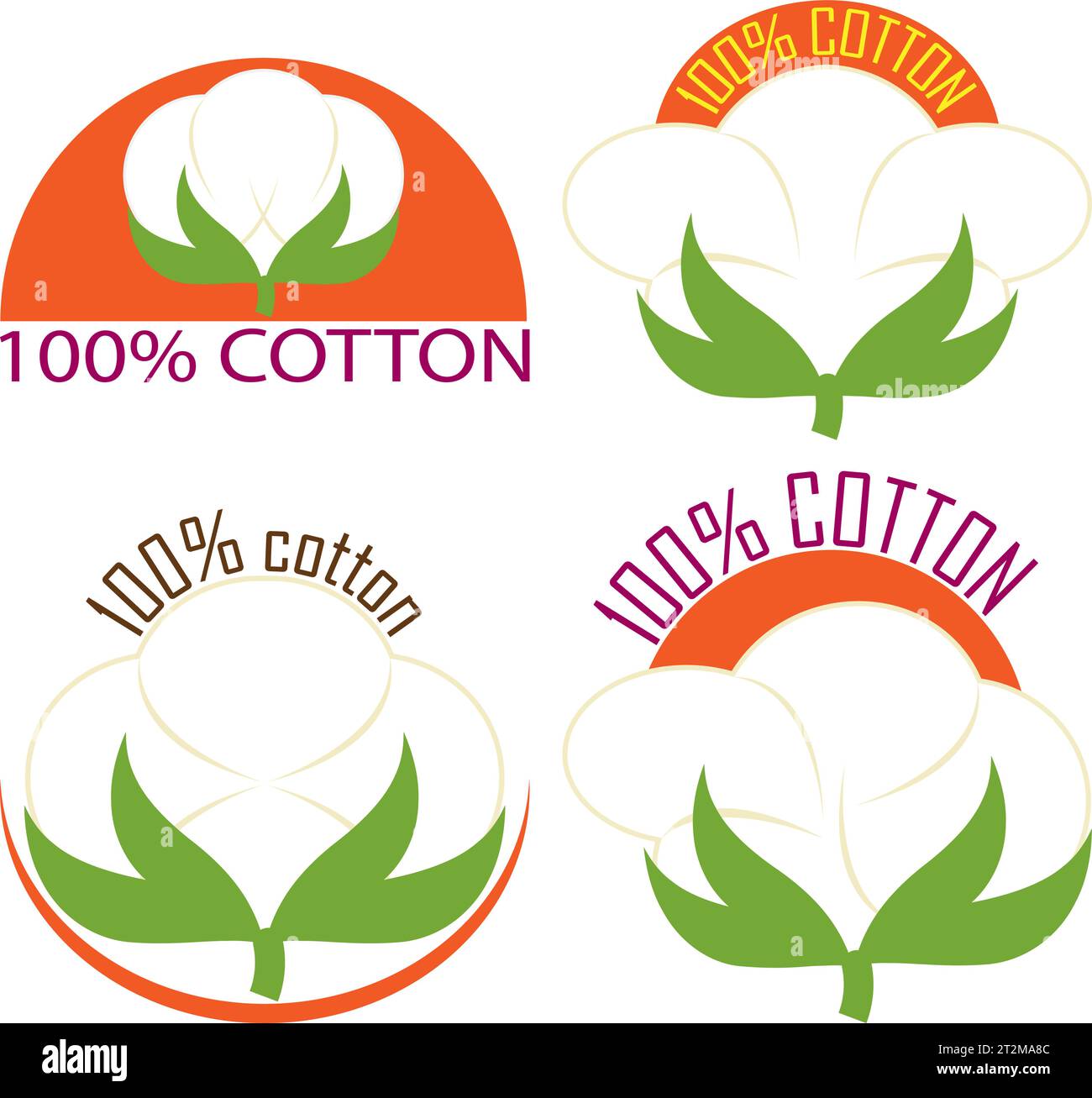 Set of logos with cotton flowers Stock Vector Image & Art Alamy