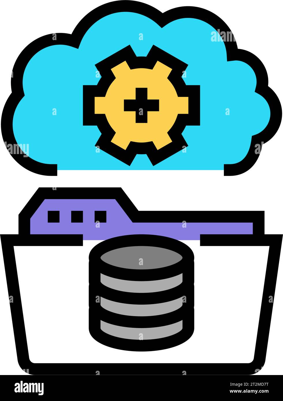 data archiving database color icon vector illustration Stock Vector ...