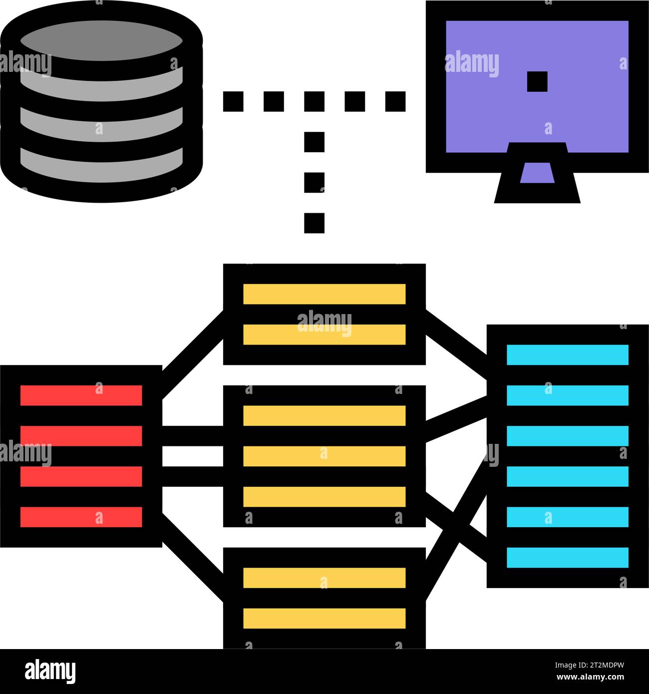 indexing data database color icon vector illustration Stock Vector ...
