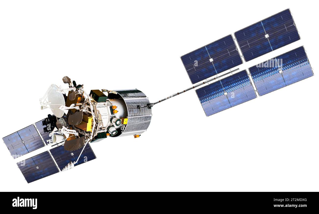 Express-A  telecommunication satellite isolated Stock Photo