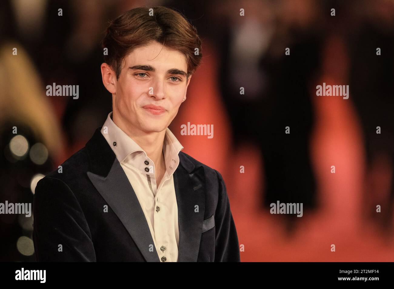 Andrea Arru attends the red carpet for “Diabolik Chi Sei?” during the 18th Rome Film Festival at Auditorium Parco Della Musica in Rome. Stock Photo