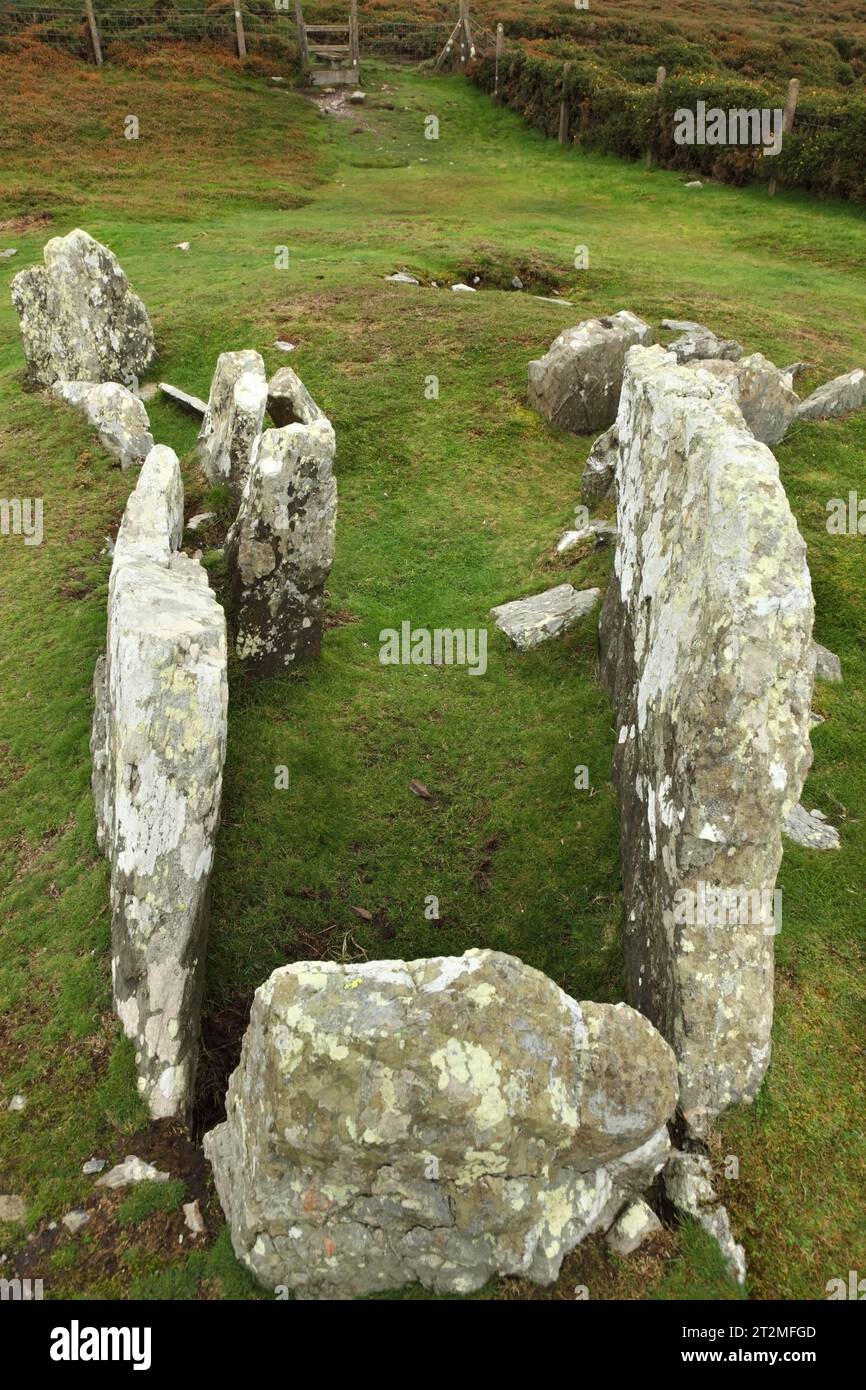 Neolithic Inhumation The Meayll Hill Stone Circle neolithic burial ground overlooking Port ...