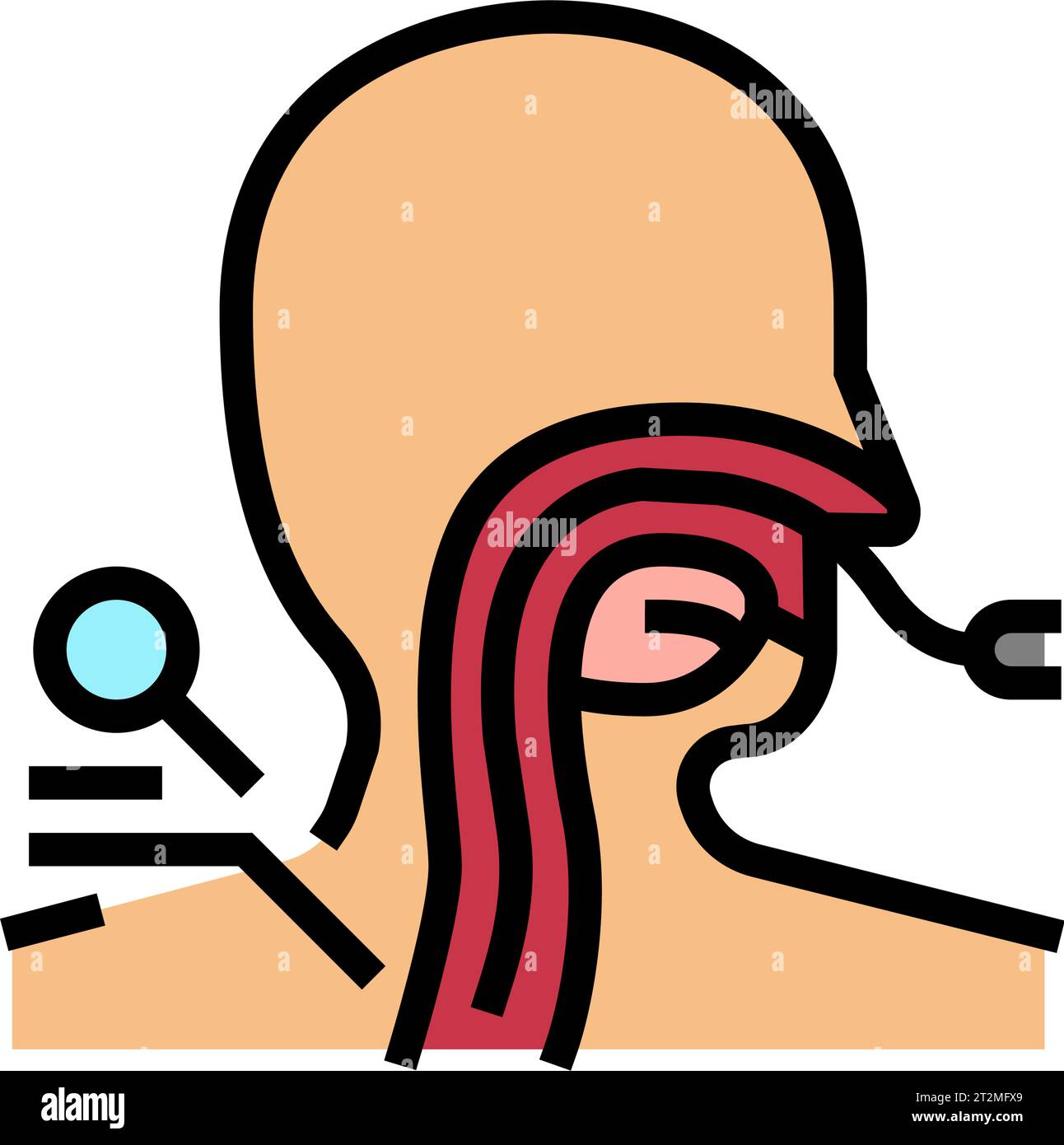 endoscopic procedure gastroenterologist color icon vector illustration ...