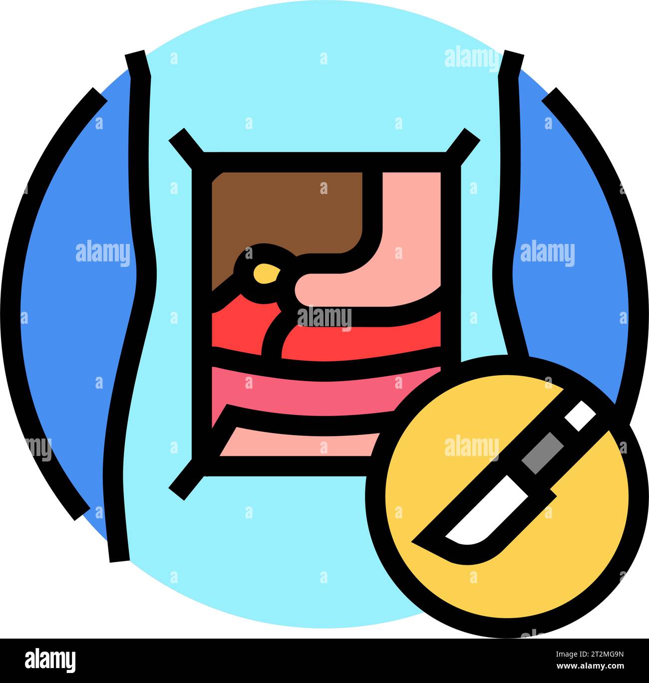 abdominal surgery gastroenterologist color icon vector illustration