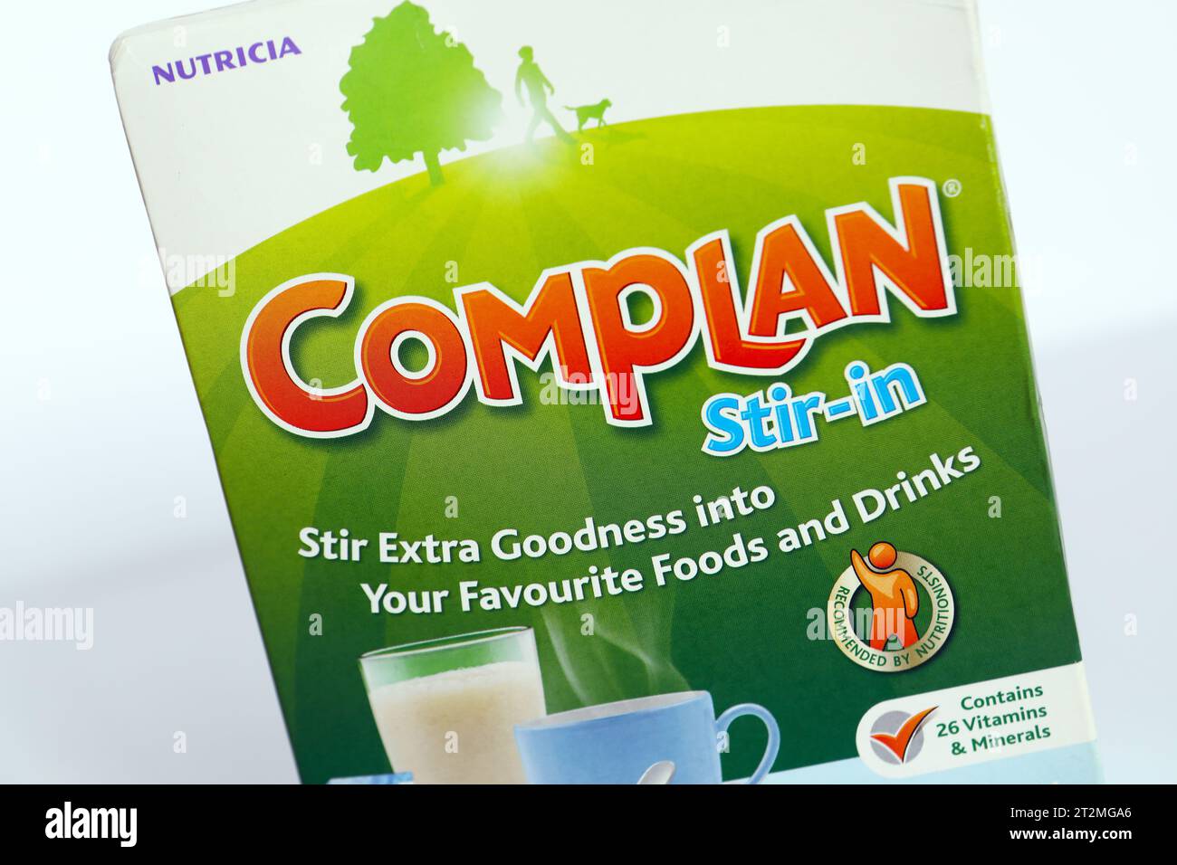 Complan powder to supplement the diet of individuals who may suffer with a poor appetite or cannot obtain the required nutrition from their usual diet Stock Photo