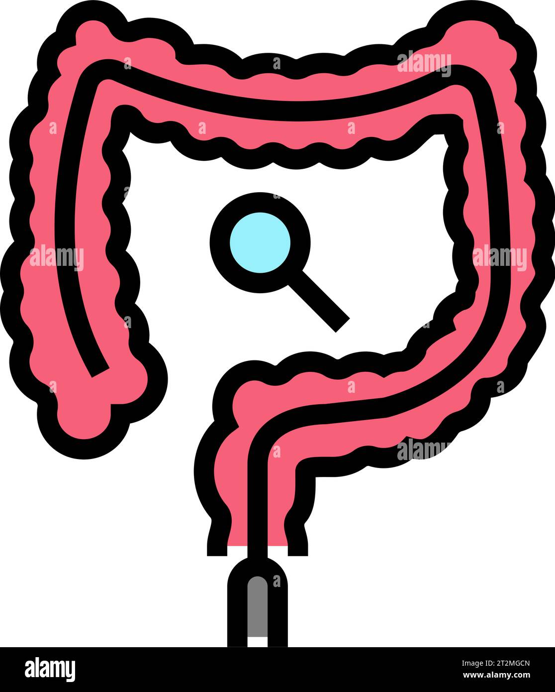 colonoscopy examination color icon vector illustration Stock Vector