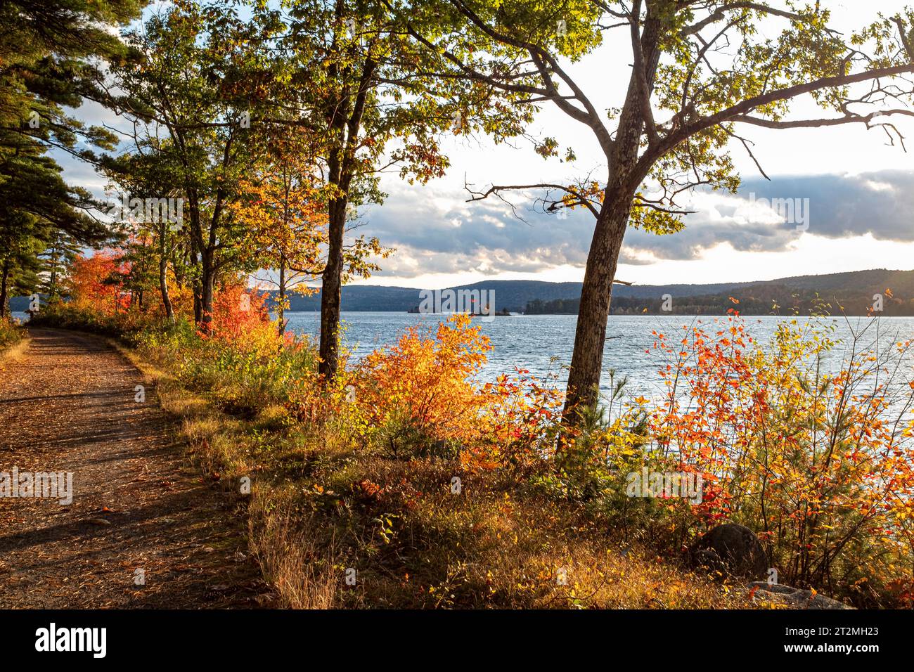 Fall colors at Gate 35 in the Quabbin Reservoir Stock Photo