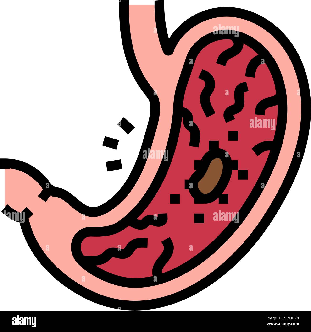 gastric ulcer gastroenterologist color icon vector illustration Stock