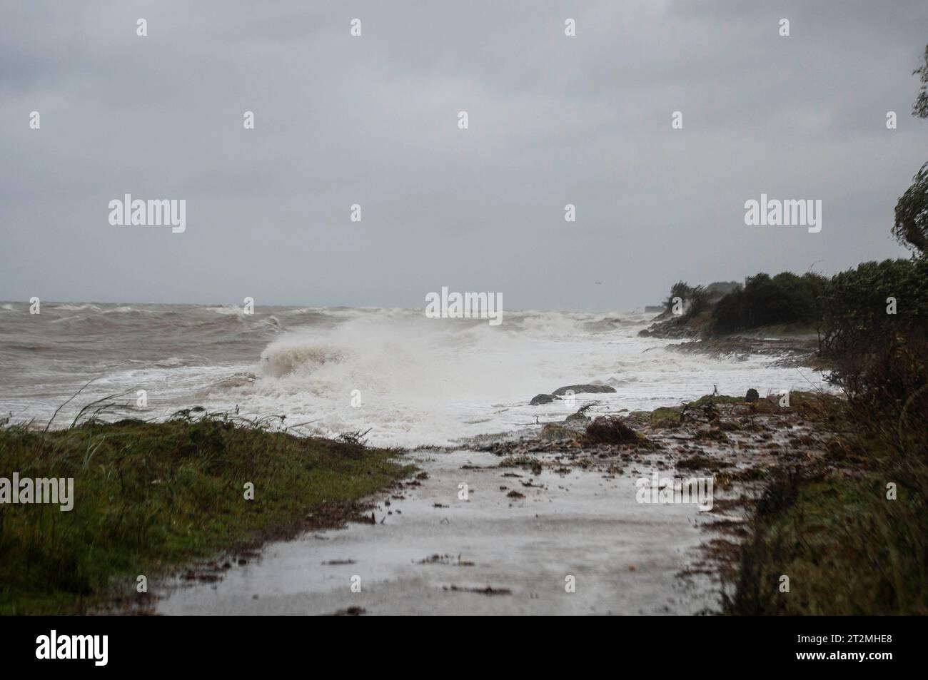 Bagenkop, Denmark. 20th Oct 2023. Violent weather in Bagenkop on ...