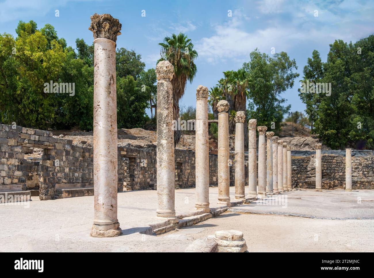 Galilee, Israel - August 13, 2023: Roman columns at Bet Shean National Park (Scythopolis), Galilee, Israel Stock Photo