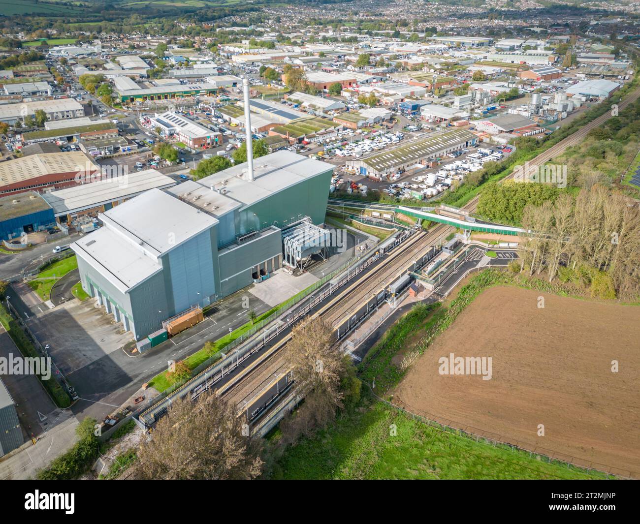 Exeter, UK. 20th Oct, 2023. Aerial view over the recently opened Marsh