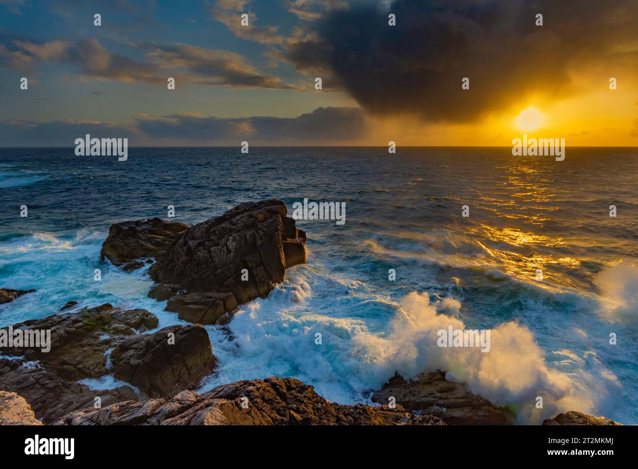 Stormy Seascapes from the cliffs near Kinlochbervie, Scotland Stock Photo