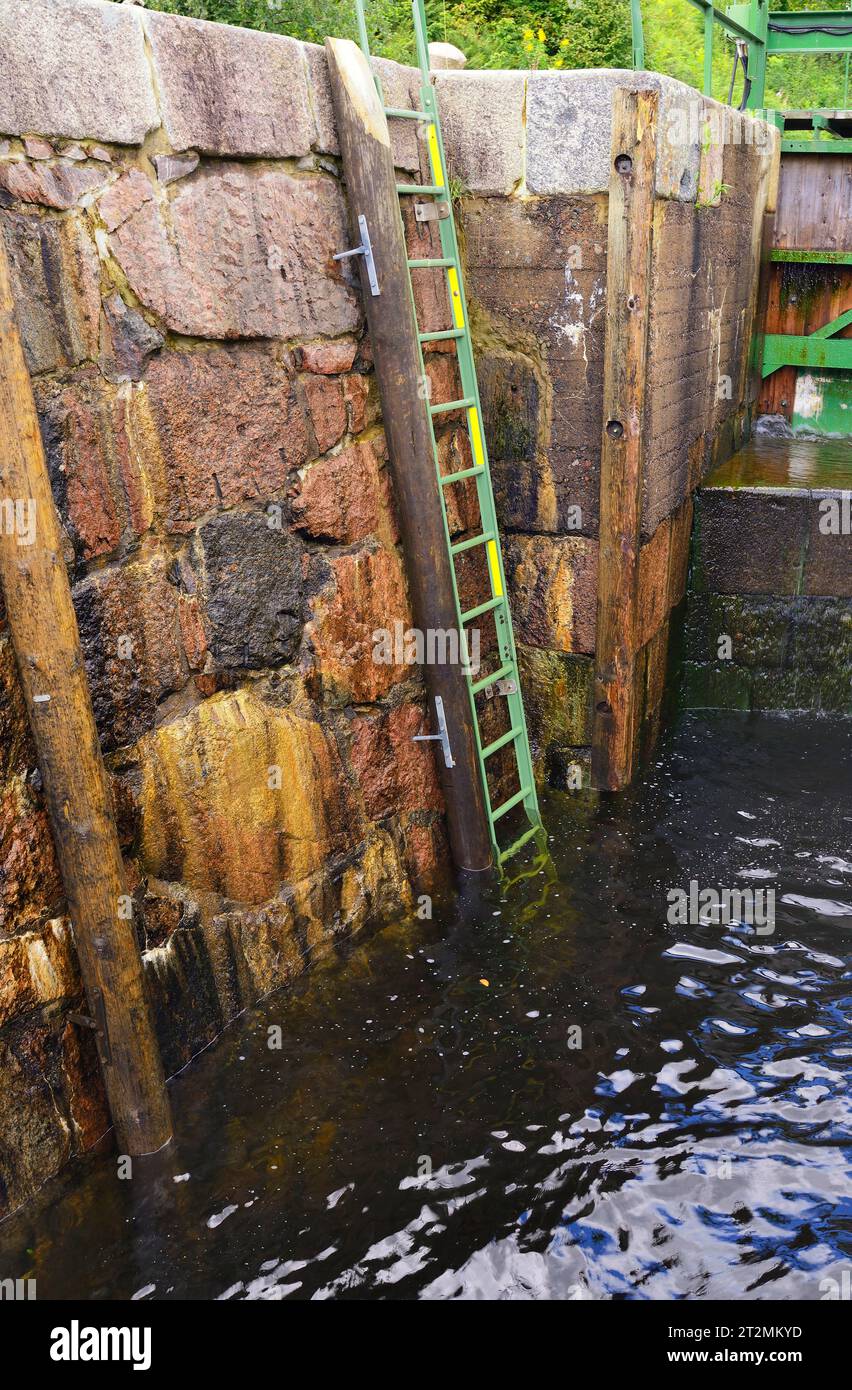 Resque ladder in Dalslands canal Stock Photo