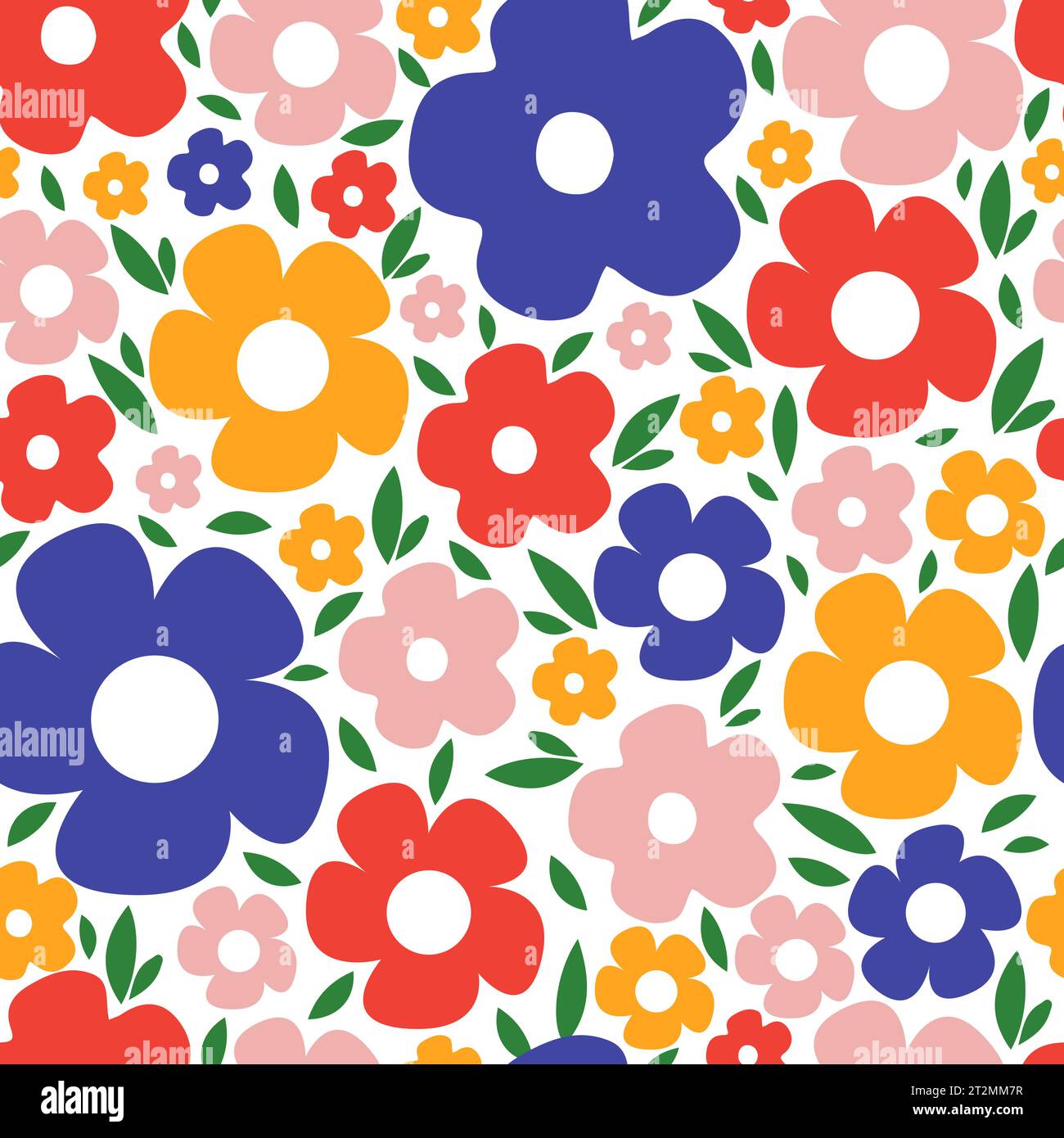 Hand drawn trendy floral seamless pattern illustration Stock Vector ...