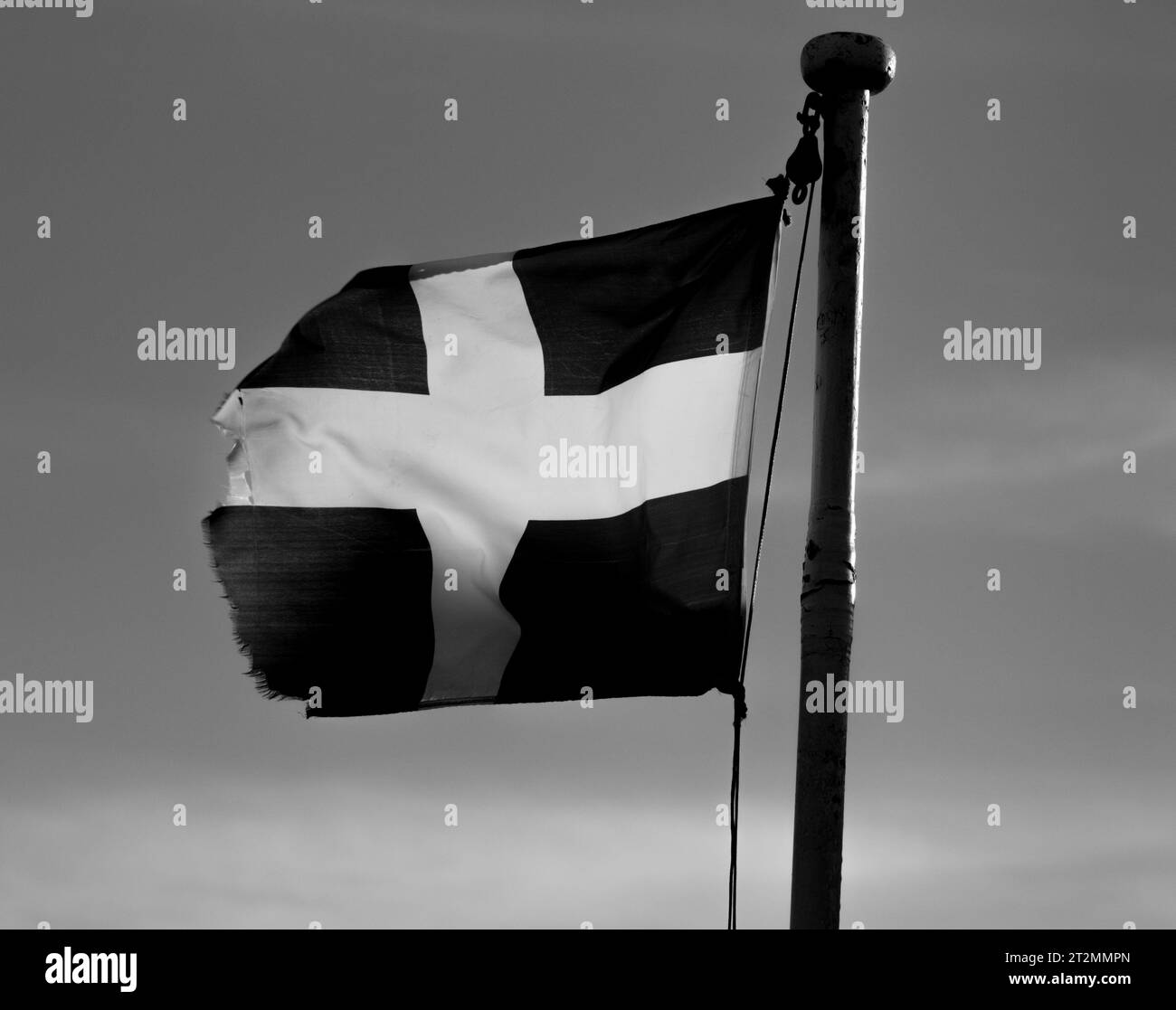 Tattered st piran flag hi res stock photography and images alamy