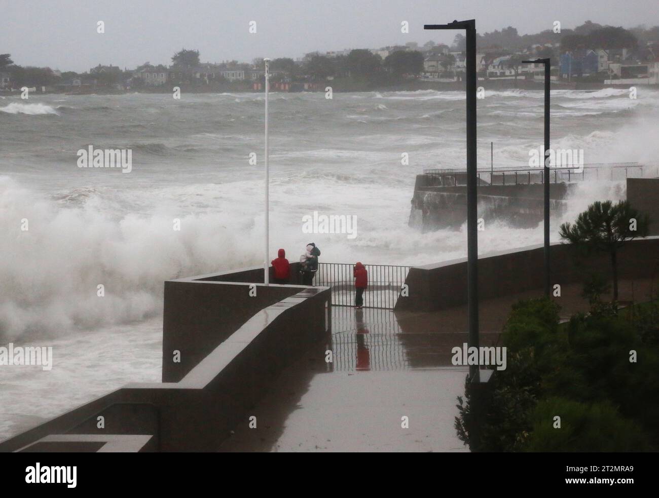 Dun Laoghaire, Dublin, Ireland, 20th October, 2023. Waves top over sea