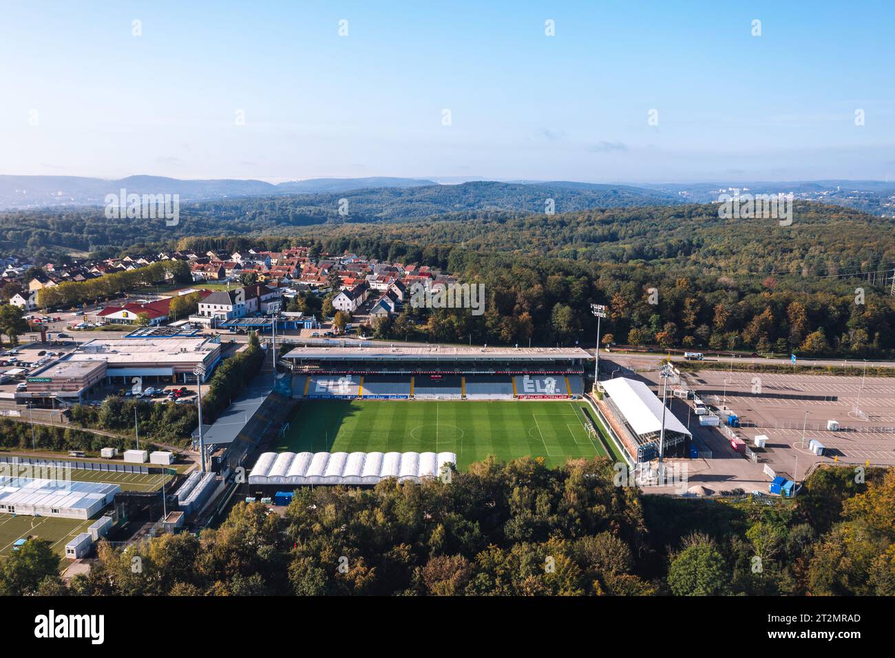 SpiesenElversberg, Neunkirchen, Saarland, Germany. Aerial autumn view