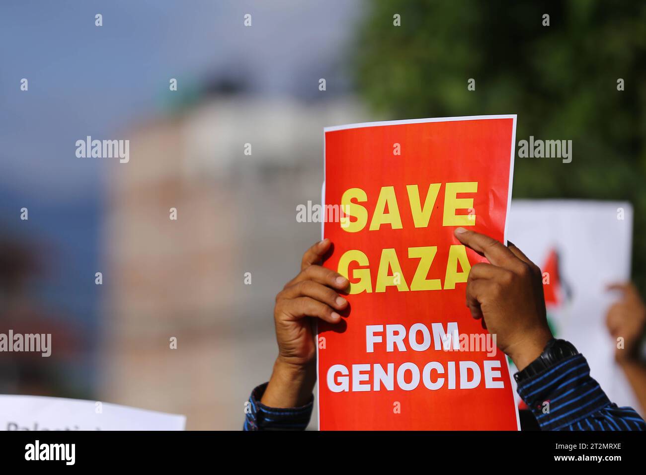 Dozens march in Nepal in support of Palestine Nepali activists display placards demanding Israel