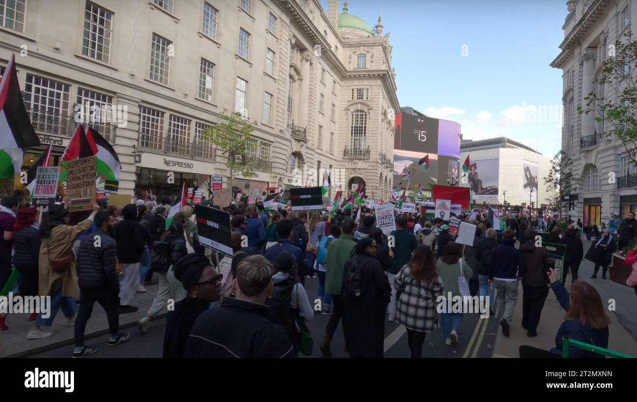 London UK 15th October 2023 Pro-Palestinian march in London over Gaza draws thousands Stock Photo
